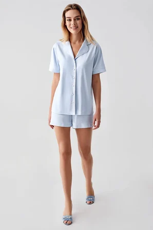 Freshness 324 Kadın 4'Lü Sabahlıklı Şorlu Pijama Takımı