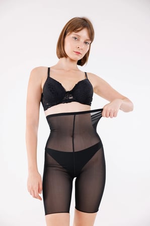 Freshness 0007 Lazer Kesim Tül Yüksek Bel Şort Korse