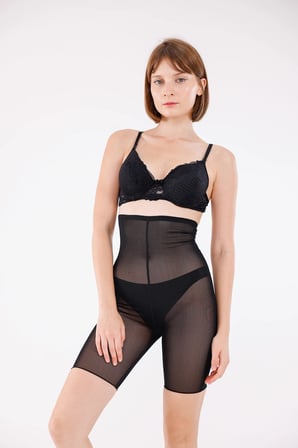 Freshness 0007 Lazer Kesim Tül Yüksek Bel Şort Korse