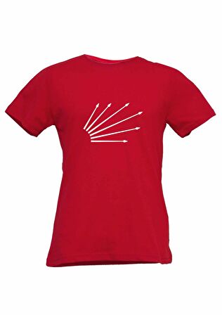 FFM İSTANBUL ALTI OK BASKILI KIRMIZI BASIC T-SHIRT
