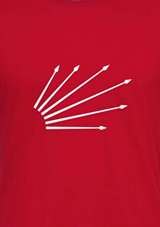 FFM İSTANBUL ALTI OK BASKILI KIRMIZI BASIC T-SHIRT