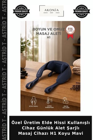 Özel Üretim Elde Hissi Kullanışlı Cihaz Günlük Alet Şarjlı Masaj Cihazı H1 Koyu Mavi