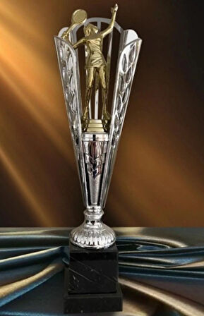 AYYILDIZ BAYRAKÇILIK Ödül Kupası Fg016 34,5 cm Sarı Metal Tenis Figürlü