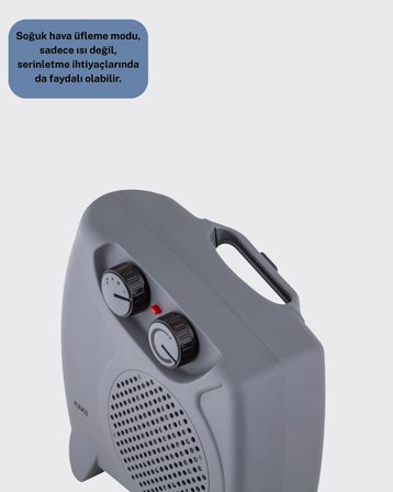 Fanlı Oda Isıtıcısı Termostat Kontrollü Soğuk Hava Üfleme Modu Yeni Nesil