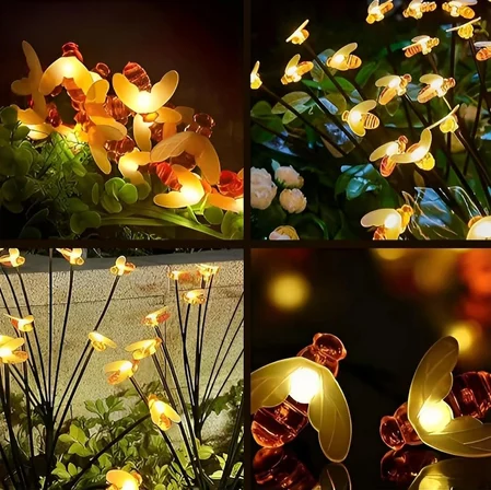 8 Ledli Bal Arısı Solar Bahçe Aydınlatması 2’li Paket