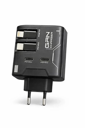Gan+ Pd 40w Hızlı Şarj Adaptörü Çoklu Çıkış Usb-c Lightning Kablolu Hızlı Şarj Cihazı Ev Ofis Uyumlu Beyaz