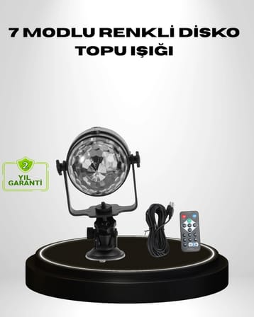 Ritme Duyarlı Led Disko Topu – Renkli Işık Gösterili Parti Lambası
