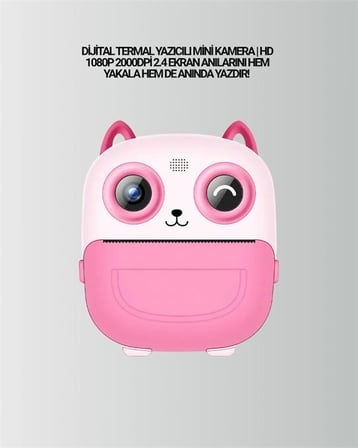 2.4” Ekranlı Mini Kamera – 1080p Kayıt + Mürekkepsiz Yazdırma