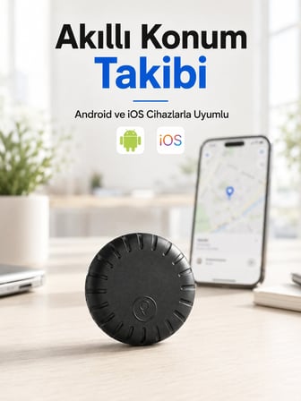 Akıllı Gps Takip Cihazı Android Ve İos Uyumlu 2 Yıl Pil Ömürlü Mini Konum Bulucu
