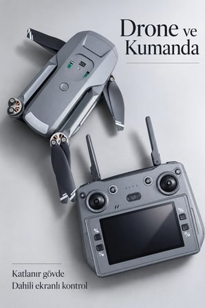 Ekranlı Kumandalı Drone Fotoğraf Ve Video Kayıt Özellikli
