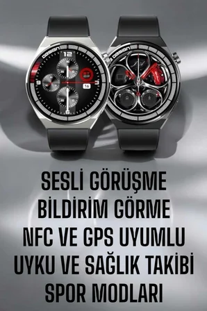 Akıllı Saat Gps Ve Nfc Özelliği Sesli Görüşme Dokunmstik Ekran