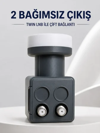 Çift Çıkışlı Twin Lnb 4k Ultra Hd Uyumlu Ku Band Uydu Anten Başlığı 0.1 Db