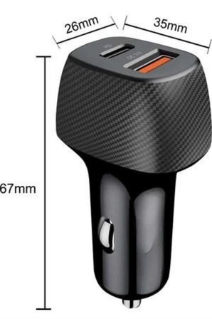 Araç İçi Hızlı Şarj Soketi 38w Oto Çakmaklık Type-c Araba Çakmaklık