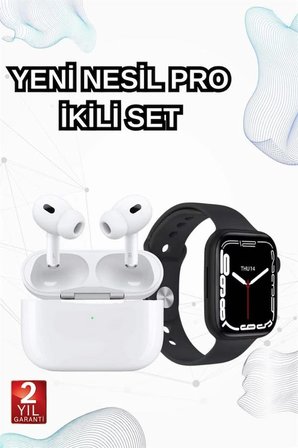 2025 Model Akıllı Saat Ve Yeni Nesil Pro Bluetooth Kulaklık Tws Yüksek Ses Kaliteli