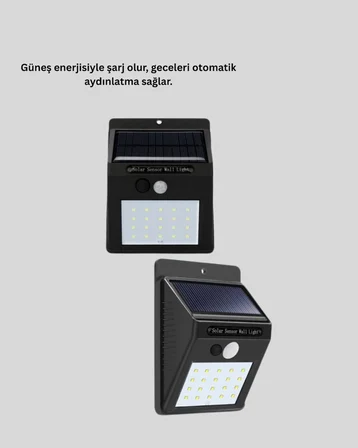 Hareket Algılamalı Solar Led Güvenlik Lambası Yeni Nesil