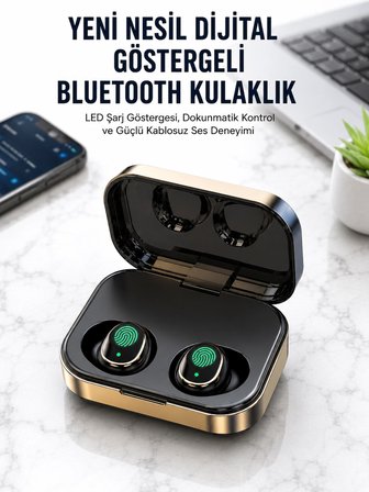 2025 Model Bluetooth Kulaklık Telefon Şarj Edebilen Çağrı Cevaplama Dijital Göstergeli
