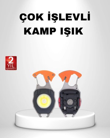 Mini Led Anahtarlık Fener – Şişe Açacağı, Tornavida, Düdük Ve Usb Şarj Özellikli