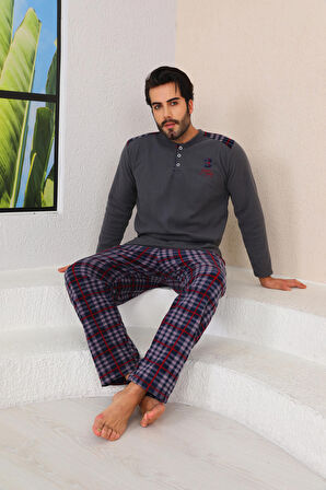 Nisanca Kışlık Sıcak Tutan Erkek Polar Pijama Takımı