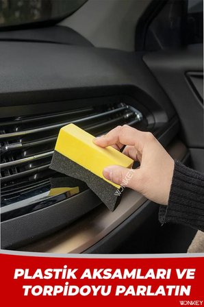 Oto Lastik Parlatıcı Sünger 2'li Paket, Eğimli Araba Lastiği Araç Lastik Parlatma Uygulama Süngeri