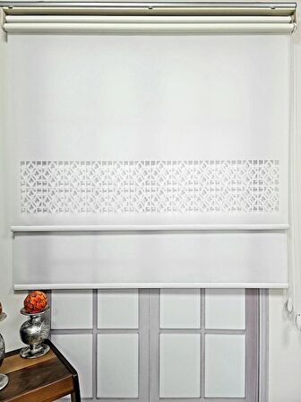 BBB Çift Mekanizmalı Lazer Kesim Tül ve Stor Perde MLTY1002