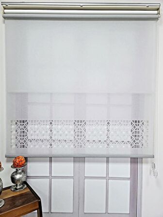 BBB Çift Mekanizmalı Lazer Kesim Tül ve Stor Perde MLTY1002