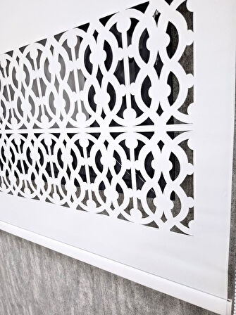 BBB Lazer Kesim Stor Perde Kalın Kumaşlı Beyaz Renk LZR314