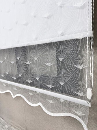 BBB Blackout Işık Geçirmez Çift Mekanizmalı Tül Stor Perde Beyaz TS1095BL