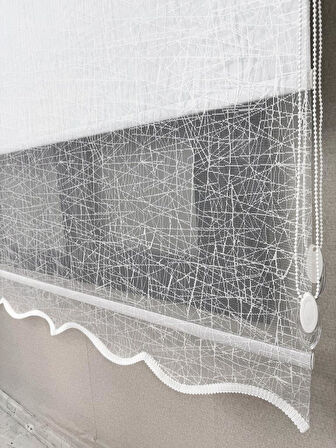 BBB Blackout Işık Geçirmez Çift Mekanizmalı Tül Stor Perde Beyaz TS1084BL