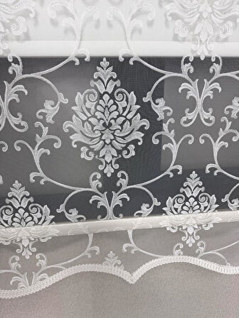 BBB Blackout Işık Geçirmez Çift Mekanizmalı Simli Tül Stor Perde Beyaz TS1018SBL