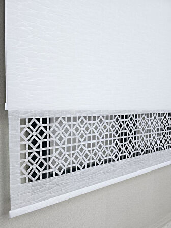 BBB Keten Kumaşlı Lazer Kesim Tül Stor Perde MLT1004