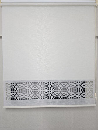 BBB Keten Kumaşlı Lazer Kesim Tül Stor Perde MLT1004