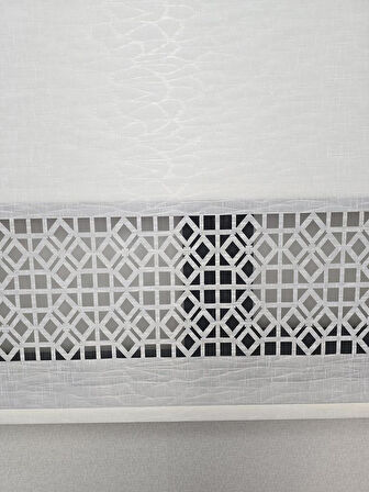 BBB Keten Kumaşlı Lazer Kesim Tül Stor Perde MLT1004