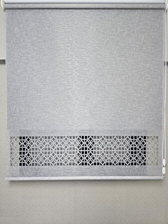 BBB Keten Kumaşlı Lazer Kesim Tül Stor Perde MLT1004