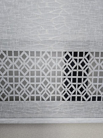 BBB Keten Kumaşlı Lazer Kesim Tül Stor Perde MLT1004