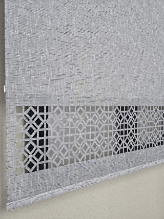 BBB Keten Kumaşlı Lazer Kesim Tül Stor Perde MLT1004