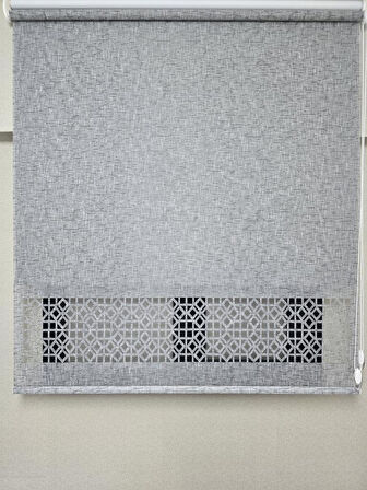 BBB Keten Kumaşlı Lazer Kesim Tül Stor Perde MLT1004