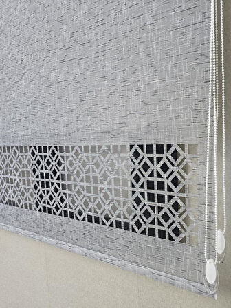 BBB Keten Kumaşlı Lazer Kesim Tül Stor Perde MLT1004