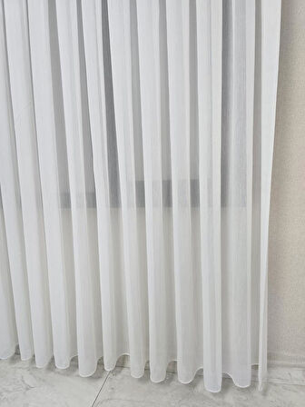 Vakkorama Mat Kumaşlı Kalın Tül Perde Ekru 1 e 2,5 Pileli ET4030MAT