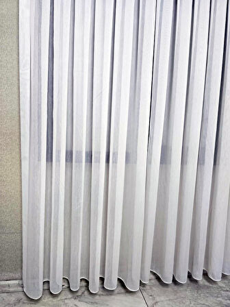 Vakkorama Mat Kumaşlı Kalın Tül Perde Ekru 1 e 2,5 Pileli ET4030MAT