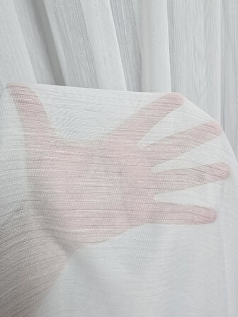 Vakkorama Mat Kumaşlı Kalın Tül Perde Ekru 1 e 3 Pileli ET4030MAT