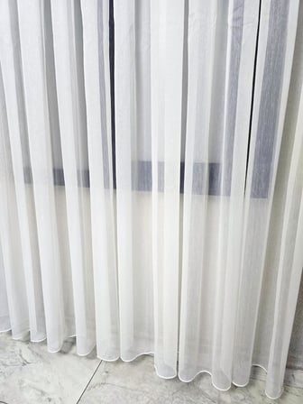 Vakkorama Simli Kumaşlı Kalın Tül Perde Ekru 1 e 2,5 Pileli ET4030SIMLI