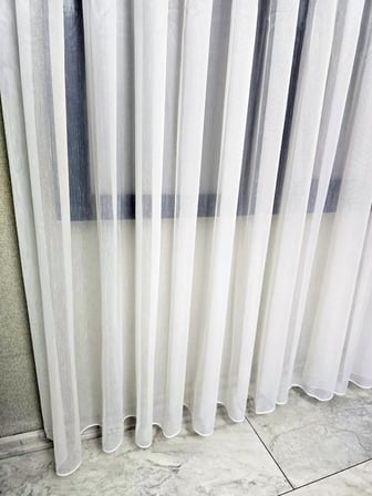 Vakkorama Simli Kumaşlı Kalın Tül Perde Ekru 1 e 3 Pileli ET4030SIMLI
