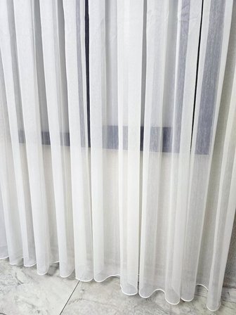 Vakkorama Simli Kumaşlı Kalın Tül Perde Ekru 1 e 3 Pileli ET4030SIMLI
