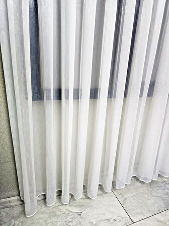 Vakkorama Simli Kumaşlı Kalın Tül Perde Ekru 1 e 3 Pileli ET4030SIMLI