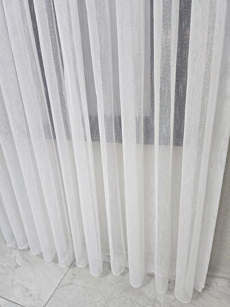 Nokta Çizgi Desenli Şık Tül Perde Ekru 1 e 3 Pileli ET5003SANTUK