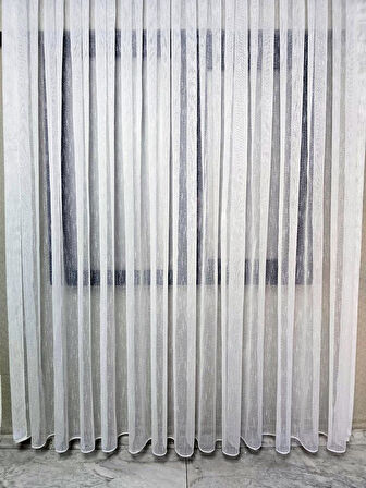 Nokta Çizgi Desenli Şık Tül Perde Ekru 1 e 3 Pileli ET5003SANTUK