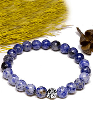 Sertifikalı Aaa+ Kalite Sodalit Taşı Bileklik - Gümüş Aparatlı