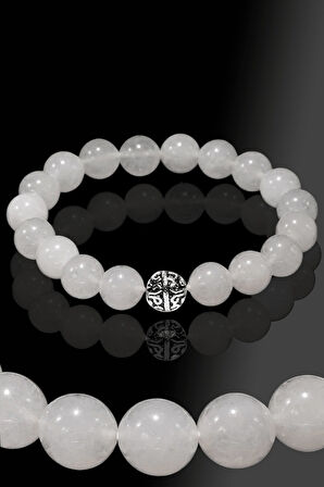 Sertifikalı Mat Kristal Kuvars Taşı Bileklik - Gümüş Aparatlı