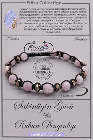 Sertifikalı AAA+ Kalite Doğal Gri Kalsedon Taşı - Sakinlik Güç Ruh Dinginliği Bilekliği