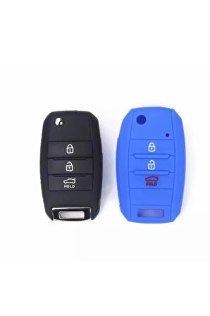 Kia Rio Ceed Cerato Sportage Silikon Anahtar Koruma Kılıfı Mavi Renk